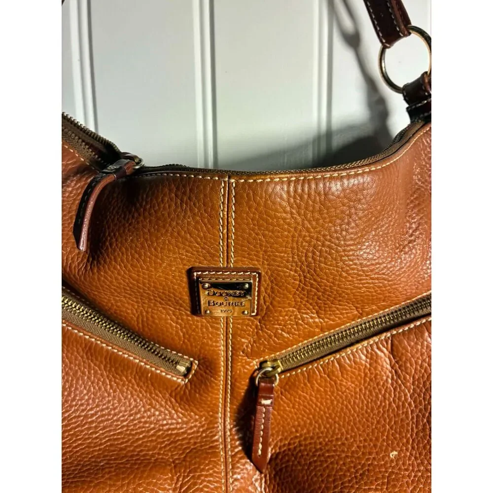 Dooney and Burke Leather Shoulder Bag-Cognac/Rust